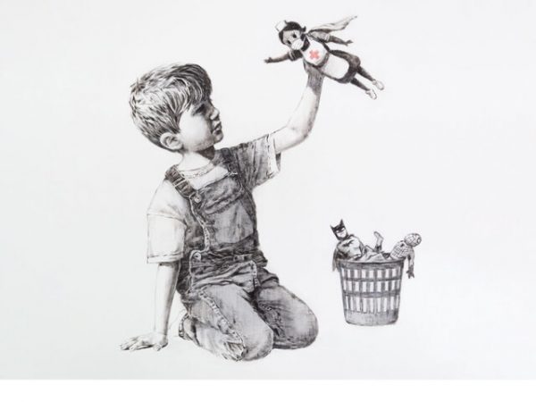 اثر «بنکسی» در ستایش کادر درمانی